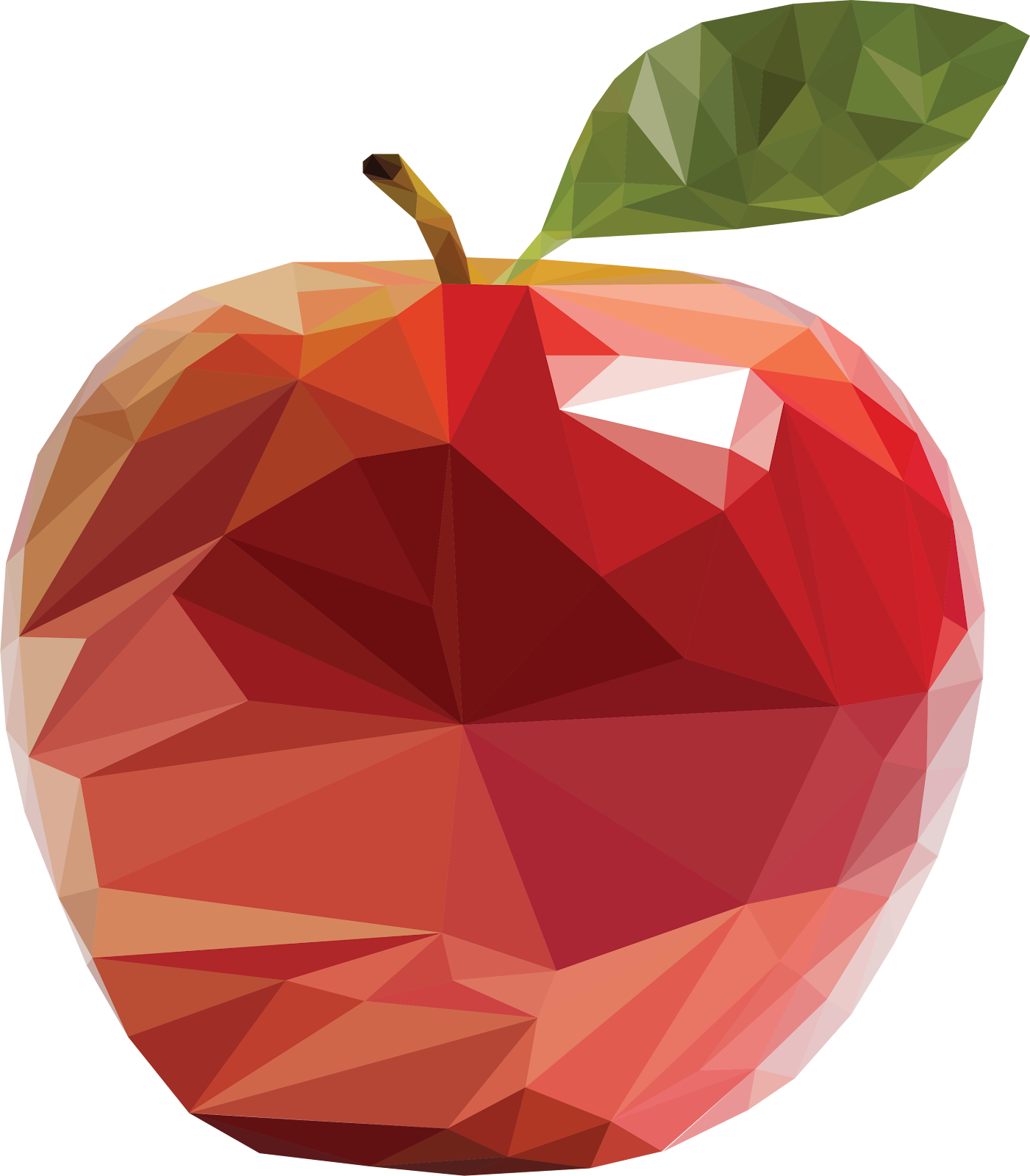 Drawing of an apple using triangles